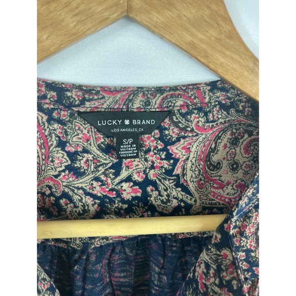 NWT Lucky Brand Paisley 1/4 button down shirt - Picture 3 of 6